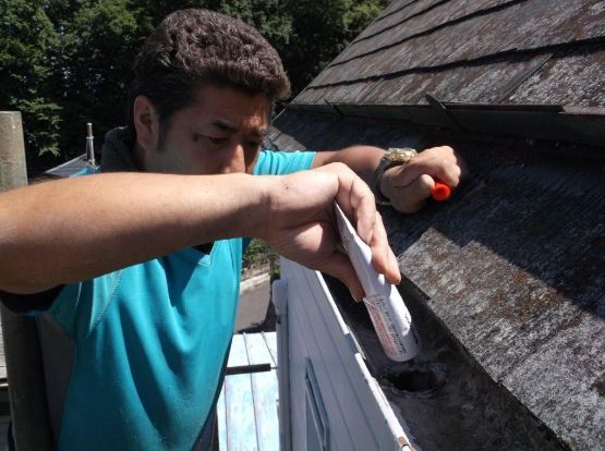 竪樋との接合部補修